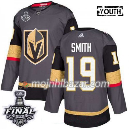 Dresovi Vegas Golden Knights Reilly Smith 19 2018 Stanley Cup Final Patch Adidas Siva Authentic - Dječji Dresovi Vegas Golden Knights Reilly Smith 19 2018 Stanley Cup Final Patch Adidas Siva Authentic - Dječji